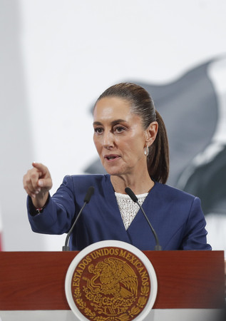 メキシコのシェインバウム大統領=5月29日、メキシコ市(EPA時事)