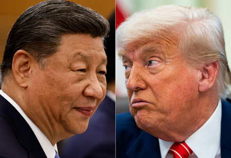 トランプ米大統領(右)と習近平中国国家主席(AFP時事)