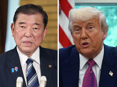 石破茂首相(写真左)とトランプ米大統領(AFP時事)