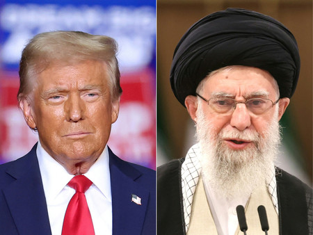 トランプ米大統領(左)とイラン最高指導者ハメネイ師(AFP時事)