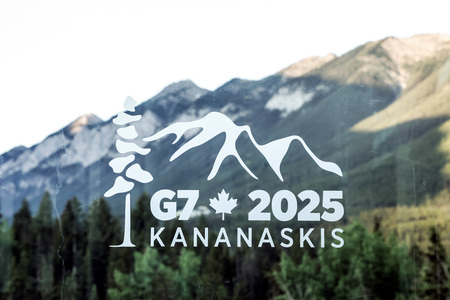カナダで開催される先進7カ国首脳会議(G7サミット)のロゴマーク(EPA時事)