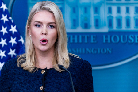 レビット米大統領報道官=3日、ワシントン(EPA時事)