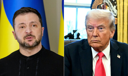 トランプ米大統領（右）とウクライナのゼレンスキー大統領（ＡＦＰ時事）