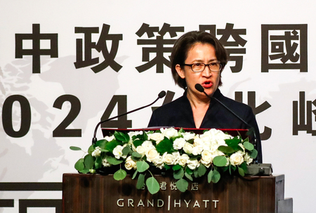 台湾の蕭美琴副総統=2024年7月、台北(EPA時事)