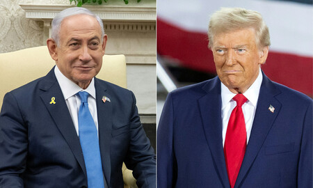 トランプ米大統領(右)とイスラエルのネタニヤフ首相(AFP時事)