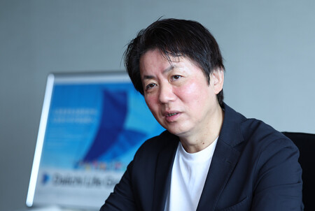 インタビューに答える第一生命ホールディングス(HD)の菊田徹也社長=6月26日、東京都千代田区