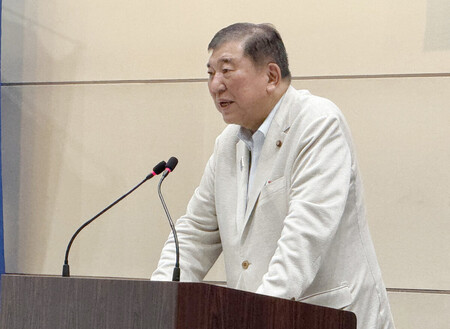 参院選で演説する石破茂首相=5日午後、新潟県長岡市