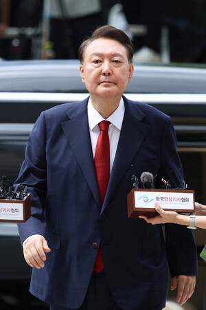 韓国の尹錫悦前大統領=9日、ソウル(EPA時事)