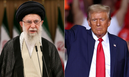 トランプ米大統領（右）とイラン最高指導者ハメネイ師（ＡＦＰ時事）