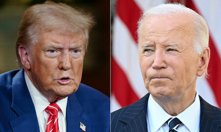 トランプ米大統領(左)とバイデン前大統領(AFP時事)