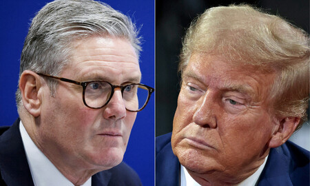 トランプ米大統領(右)とスターマー英首相(AFP時事)