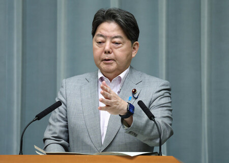 林芳正官房長官＝２８日、首相官邸