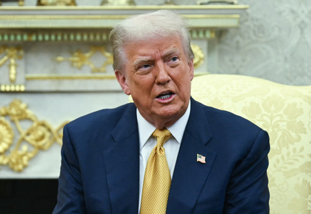 トランプ米大統領＝７月２２日、ワシントン（ＡＦＰ時事）