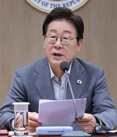 韓国の李在明大統領＝７月１５日、ソウル（ＥＰＡ時事）