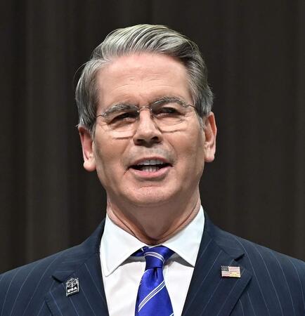 ベセント米財務長官＝７月１９日、大阪市（ＥＰＡ時事）