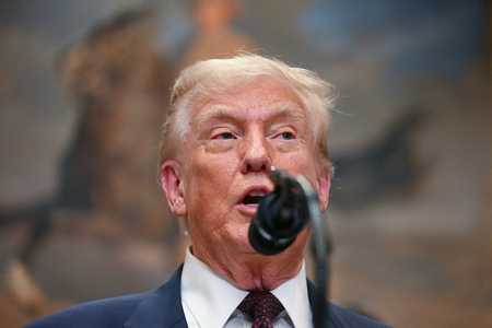 トランプ米大統領＝７月３１日、ワシントン（ＡＦＰ時事）