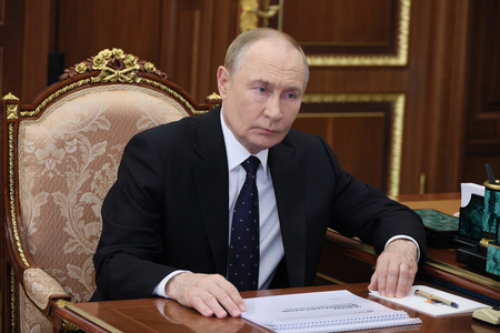 ロシアのプーチン大統領＝１３日、モスクワ（ＥＰＡ時事）