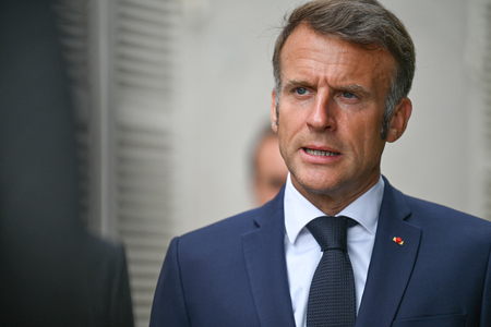 フランスのマクロン大統領＝１３日（ＡＦＰ時事）