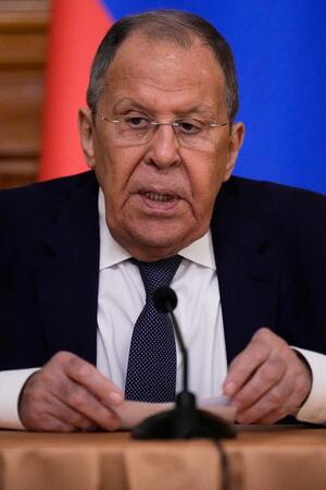 ロシアのラブロフ外相=21日、モスクワ(AFP時事)