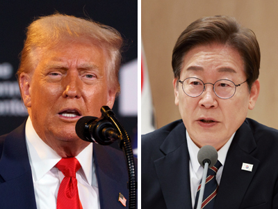 トランプ米大統領（写真左）と韓国の李在明大統領（いずれもＥＰＡ時事）
