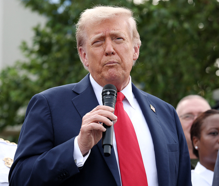 トランプ米大統領＝２１日、ワシントン（ＡＦＰ時事）