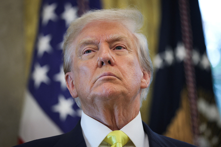 トランプ米大統領=7日、ワシントン(AFP時事)