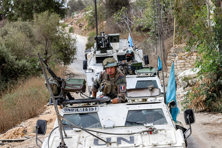 27日、レバノン南部に展開する国連レバノン暫定軍(UNIFIL)(AFP時事)