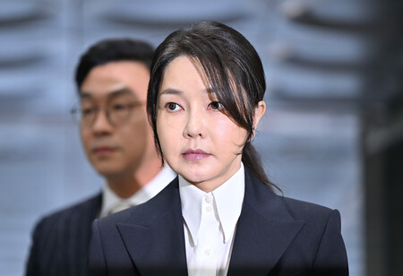 韓国の尹錫悦前大統領の金建希夫人=12日、ソウル(EPA時事)