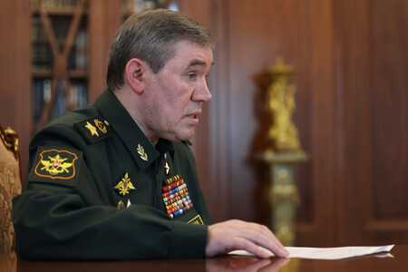 ロシア軍のゲラシモフ参謀総長=4月19日、モスクワ(EPA時事)